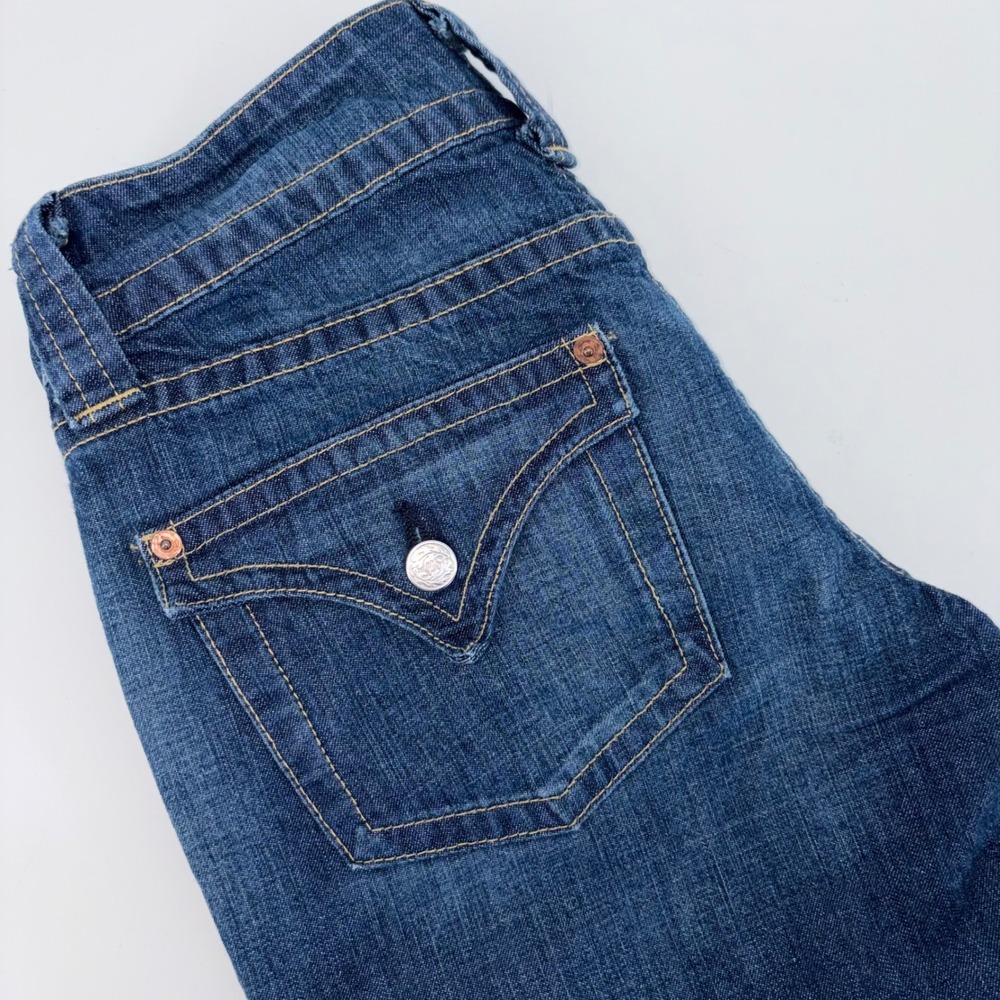 Kenneth Cole New York Women 29 Dark Wash Flare Leg Jeans Double Button Y2K Denim